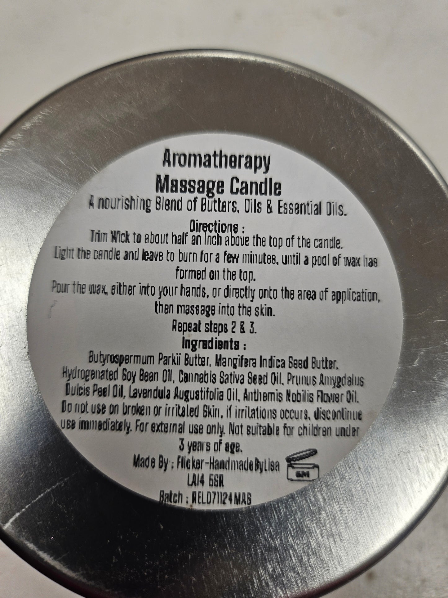 Aromatherapy Massage Candle